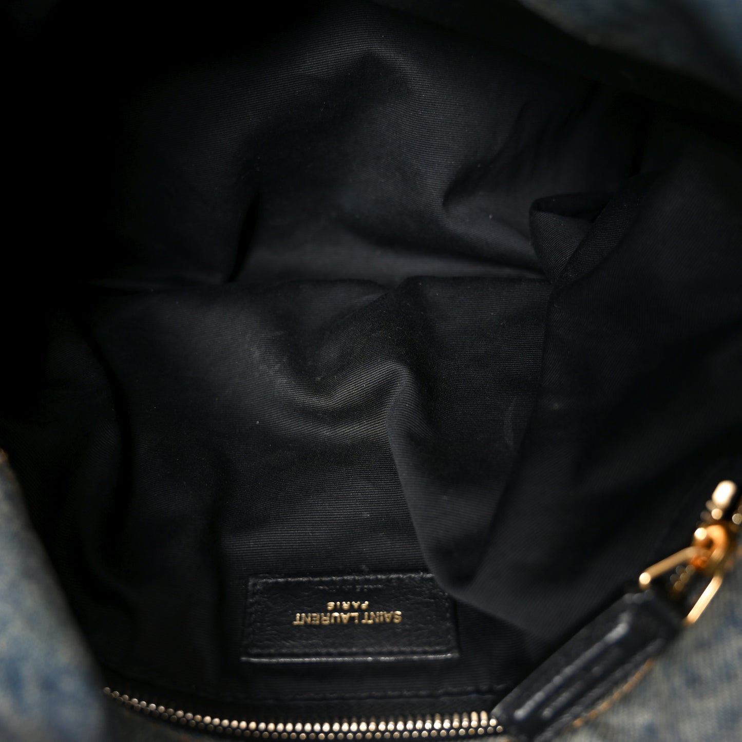 Denim Quilted Medium Loulou Puffer Monogram Chain Satchel Blue Cinnamon