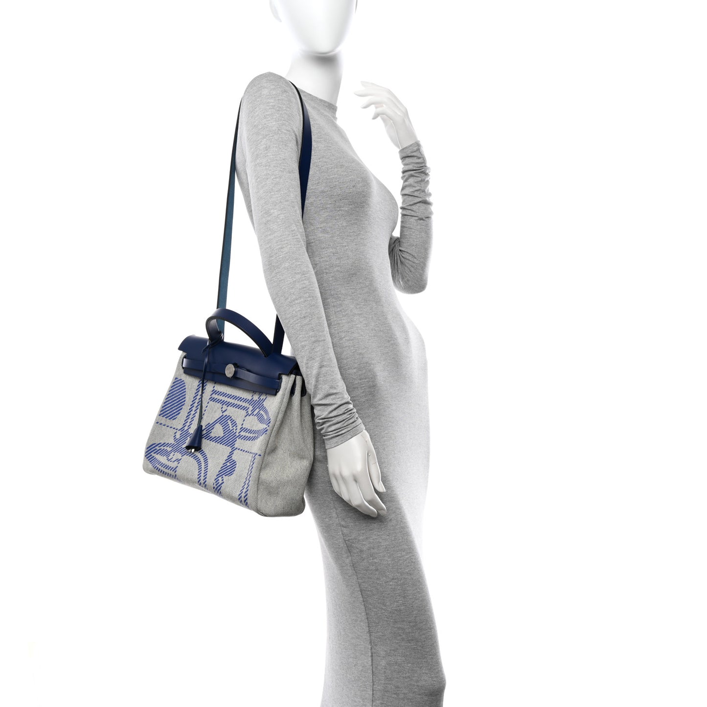 Vache Hunter Toile H Brides de Gala Herbag Zip Retourne 31 PM Bleu De France Ecru Black