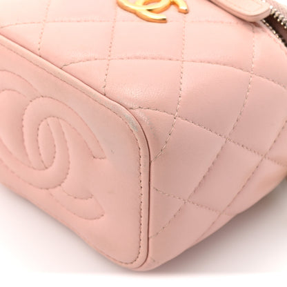 Chanel Lambskin Quilted Mini Sweet Camellia Vanity Case With Chain Pink 9 of 14