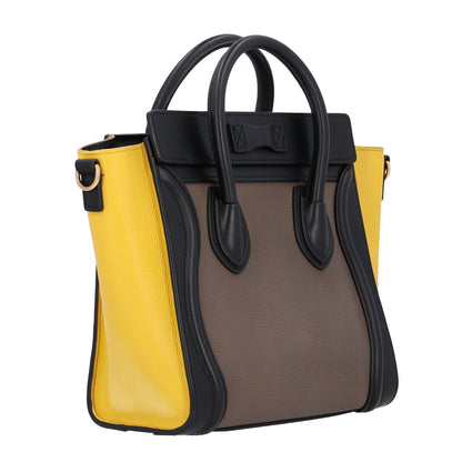 Celine Smooth Drummed Calfskin Tri-Color Nano Luggage Amber 3 of 10