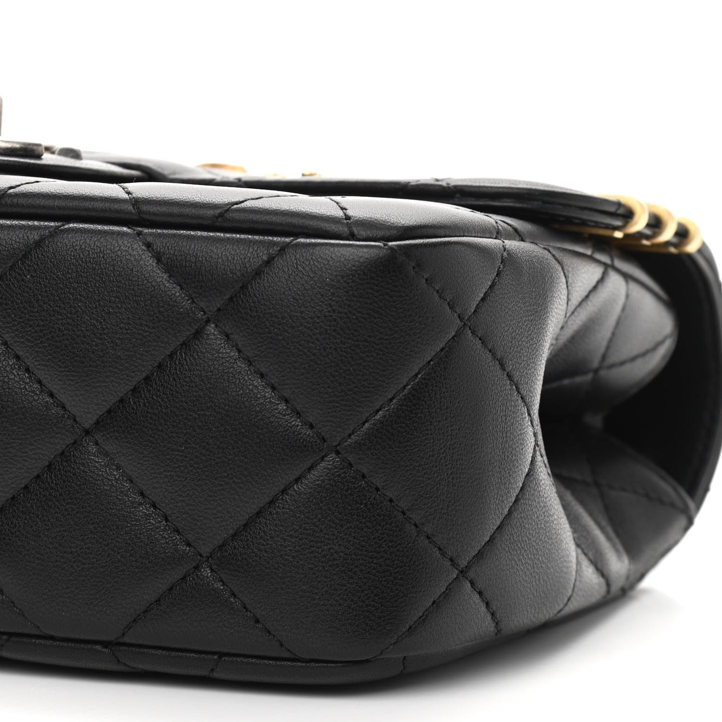 Lambskin Quilted Small Coco Clips Single Flap Black