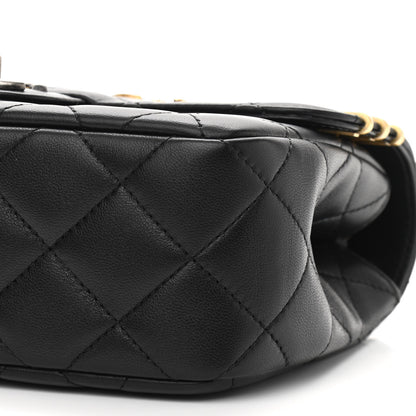 Chanel Lambskin Quilted Small Coco Clips Single Flap Black 6 of 12