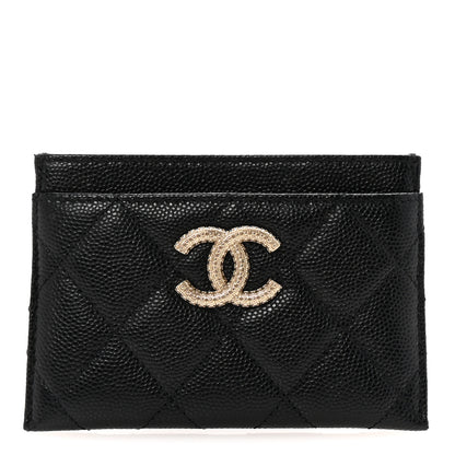 Chanel Caviar Quilted Studded CC Card Holder Black 1 of 9