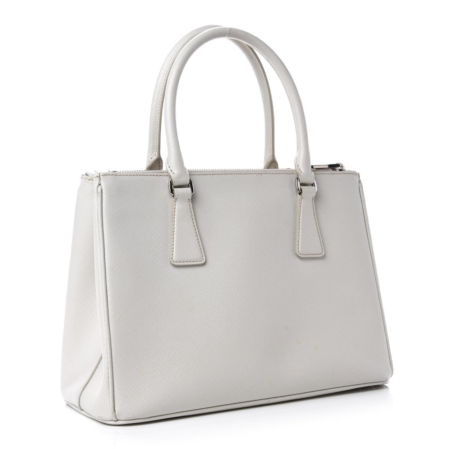 Saffiano Small Galleria Double Zip Tote Talco