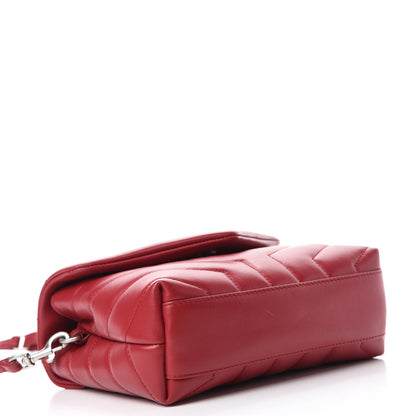 Saint Laurent Calfskin Y Quilted Monogram Toy Loulou Crossbody Bag New Lipstick 4 of 12
