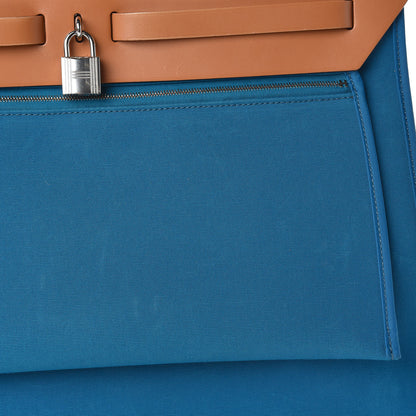 Hermes Toile Vache Hunter Herbag Zip 39 MM Bleu Izmir Natural 23 of 24