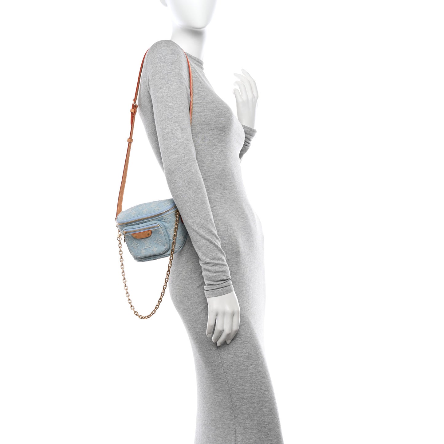Monogram Denim Mini Bumbag Sky Blue