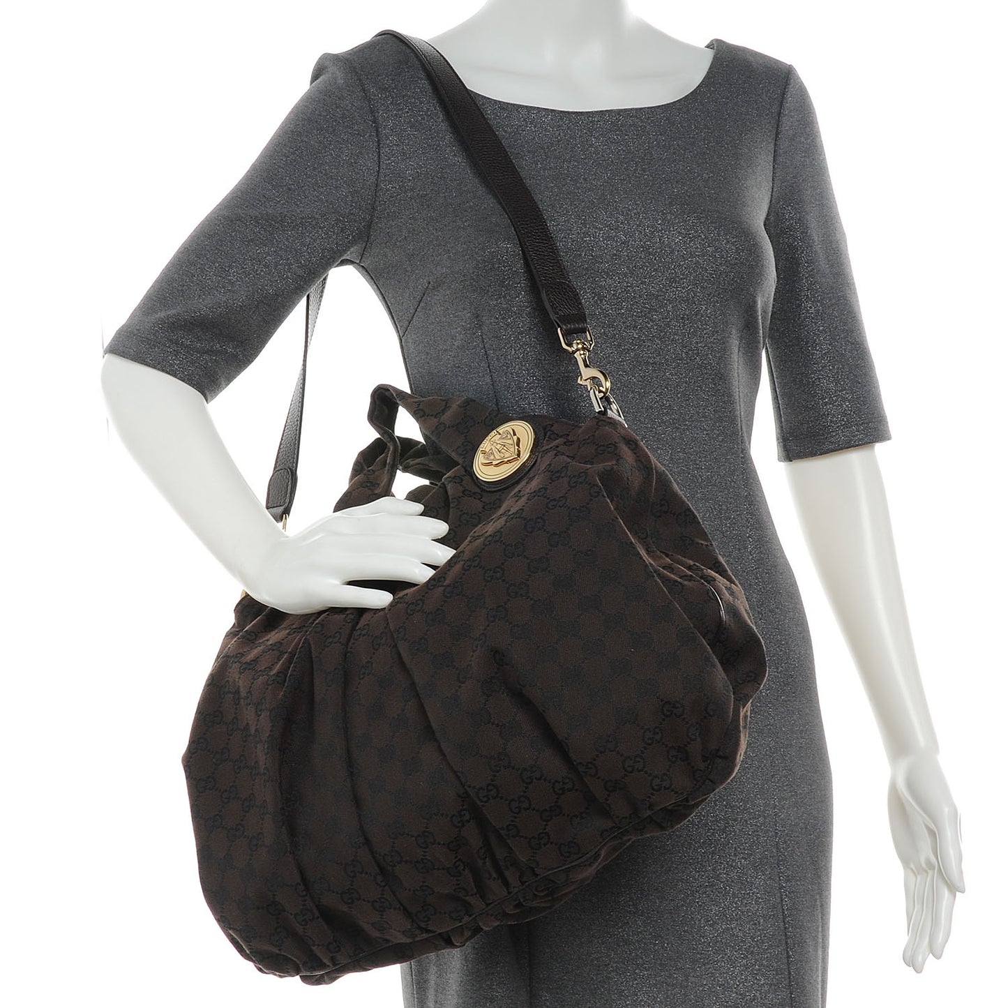 Canvas GG Hysteria Tote Brown