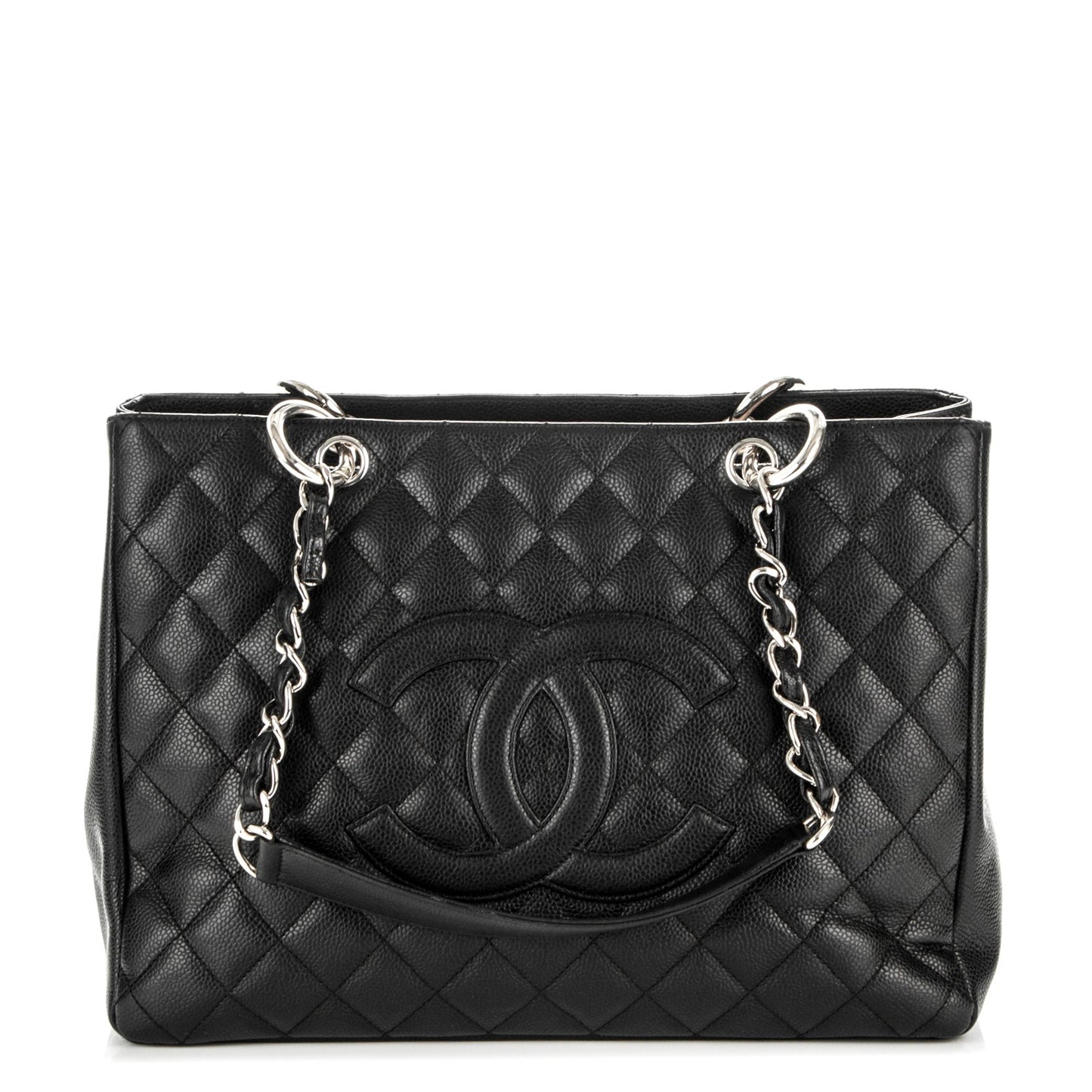 Caviar Quilted Grand Shopping Tote GST Black