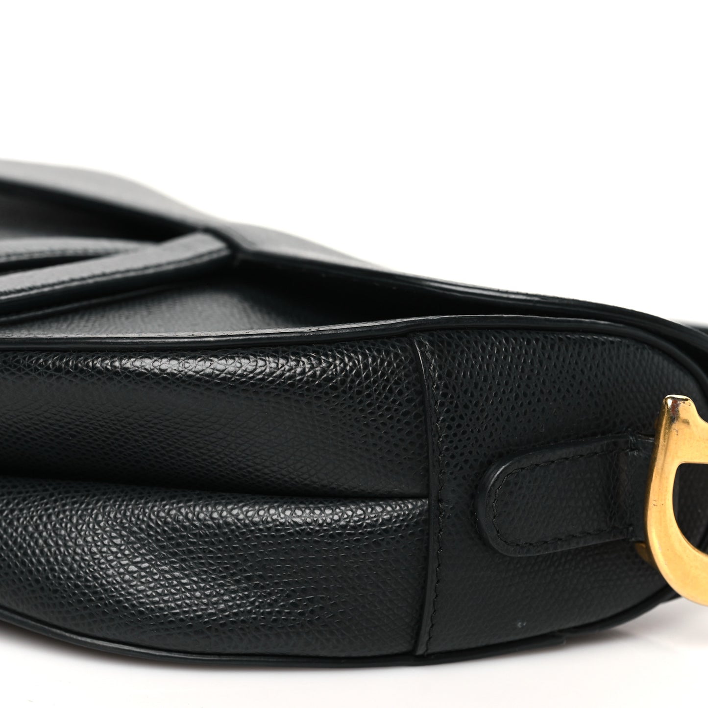 Grained Calfskin Saddle Bag Black