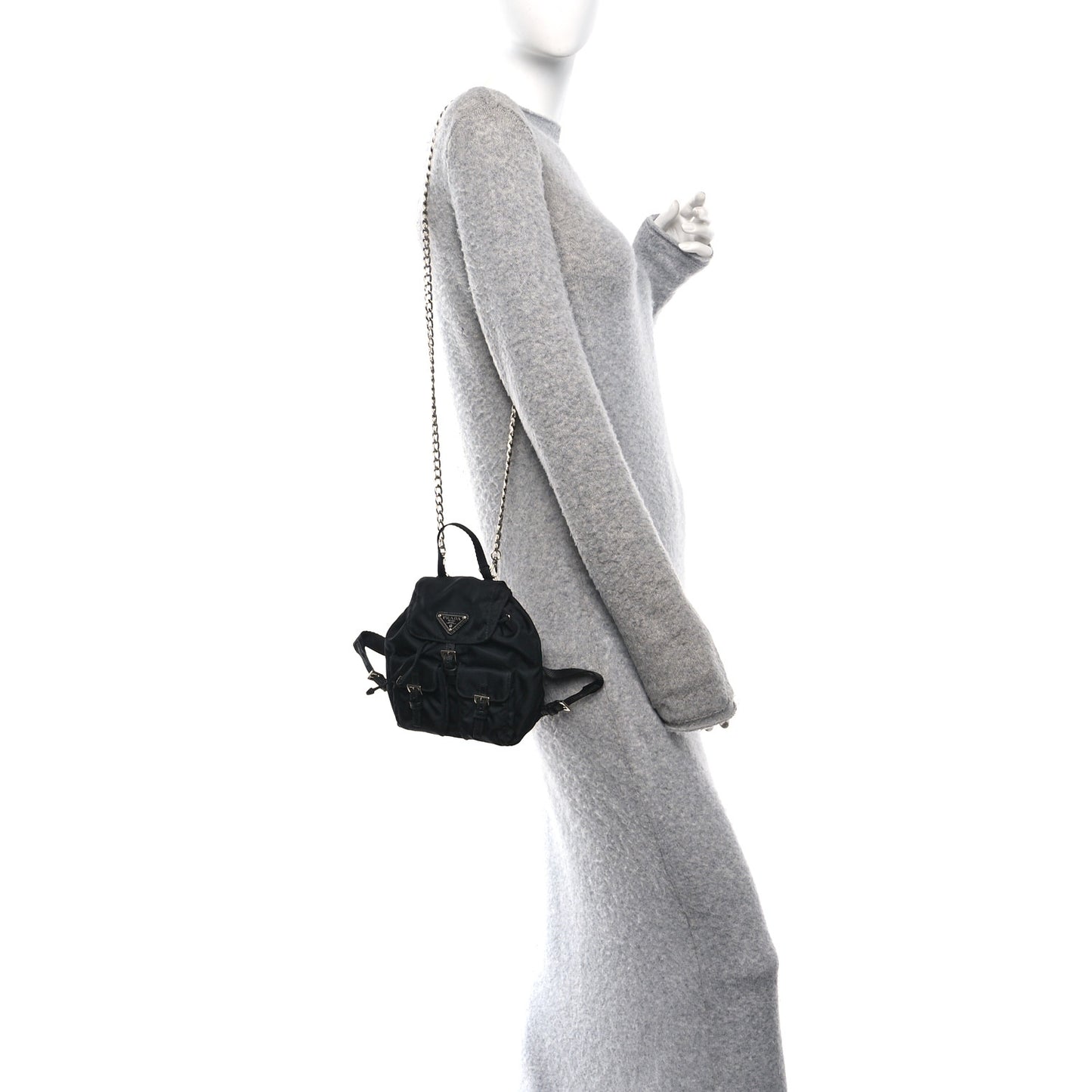 Nylon Vela Mini Crossbody Backpack Black
