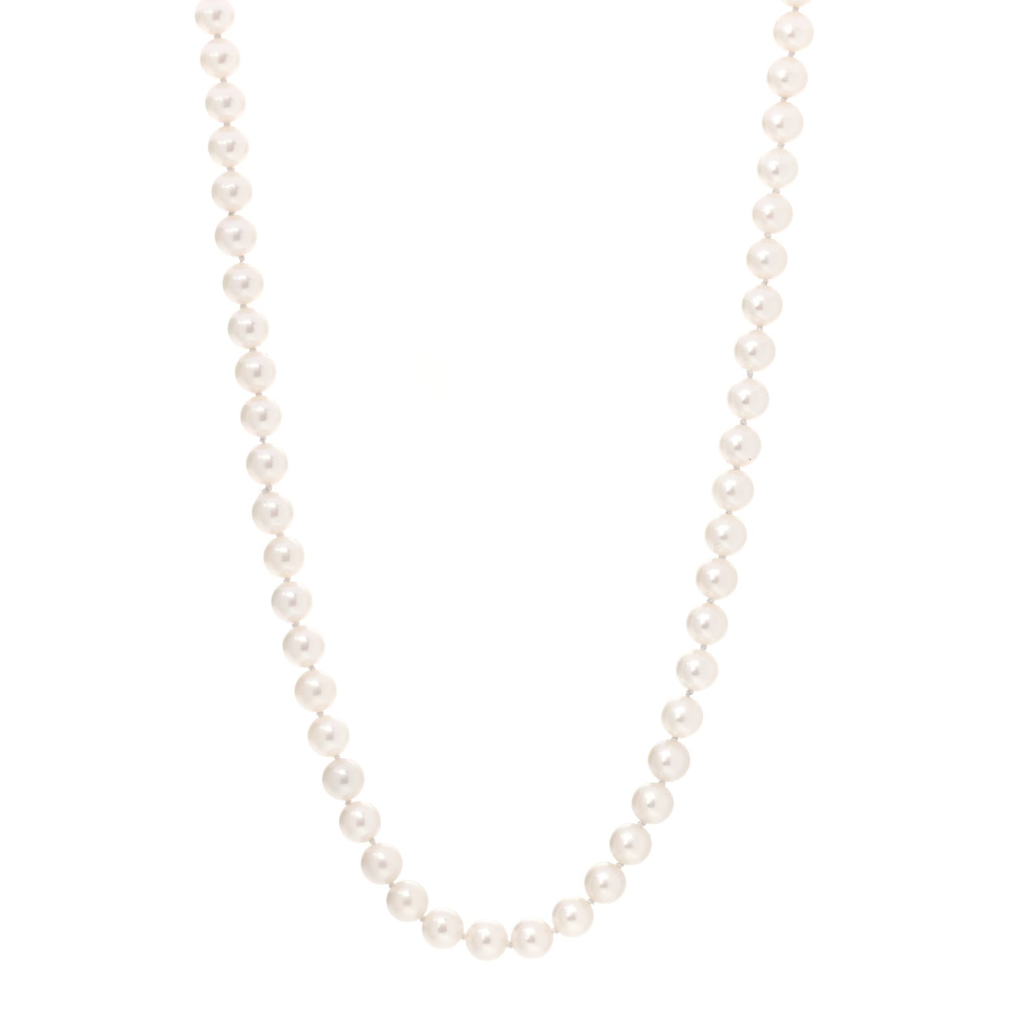 18K Yellow Gold Akoya Pearl 6-6.5mm Strand Necklace