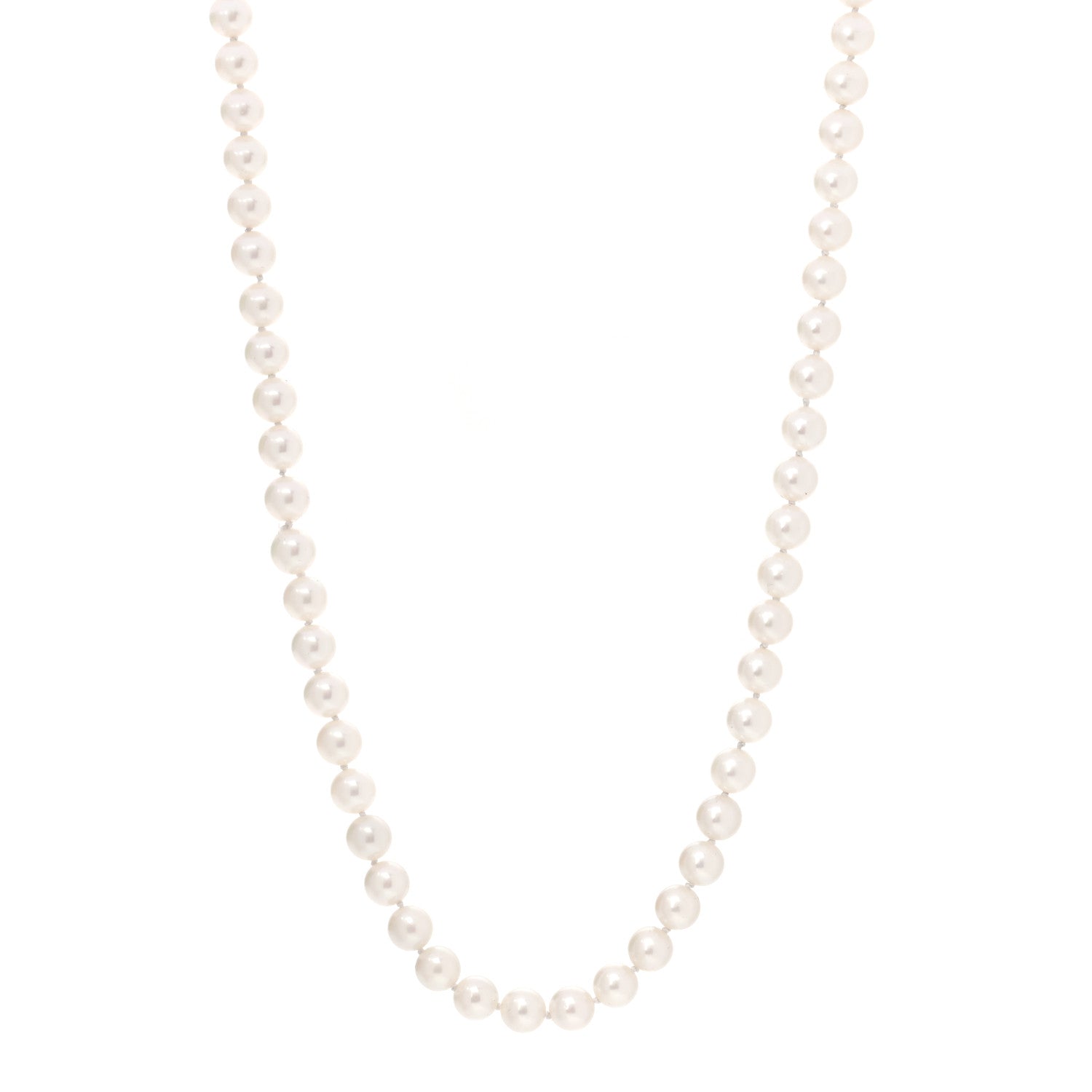 Mikimoto 18K Yellow Gold Akoya Pearl 6-6.5mm Strand Necklace 1 of 4
