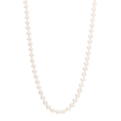 Mikimoto 18K Yellow Gold Akoya Pearl 6-6.5mm Strand Necklace 1 of 4