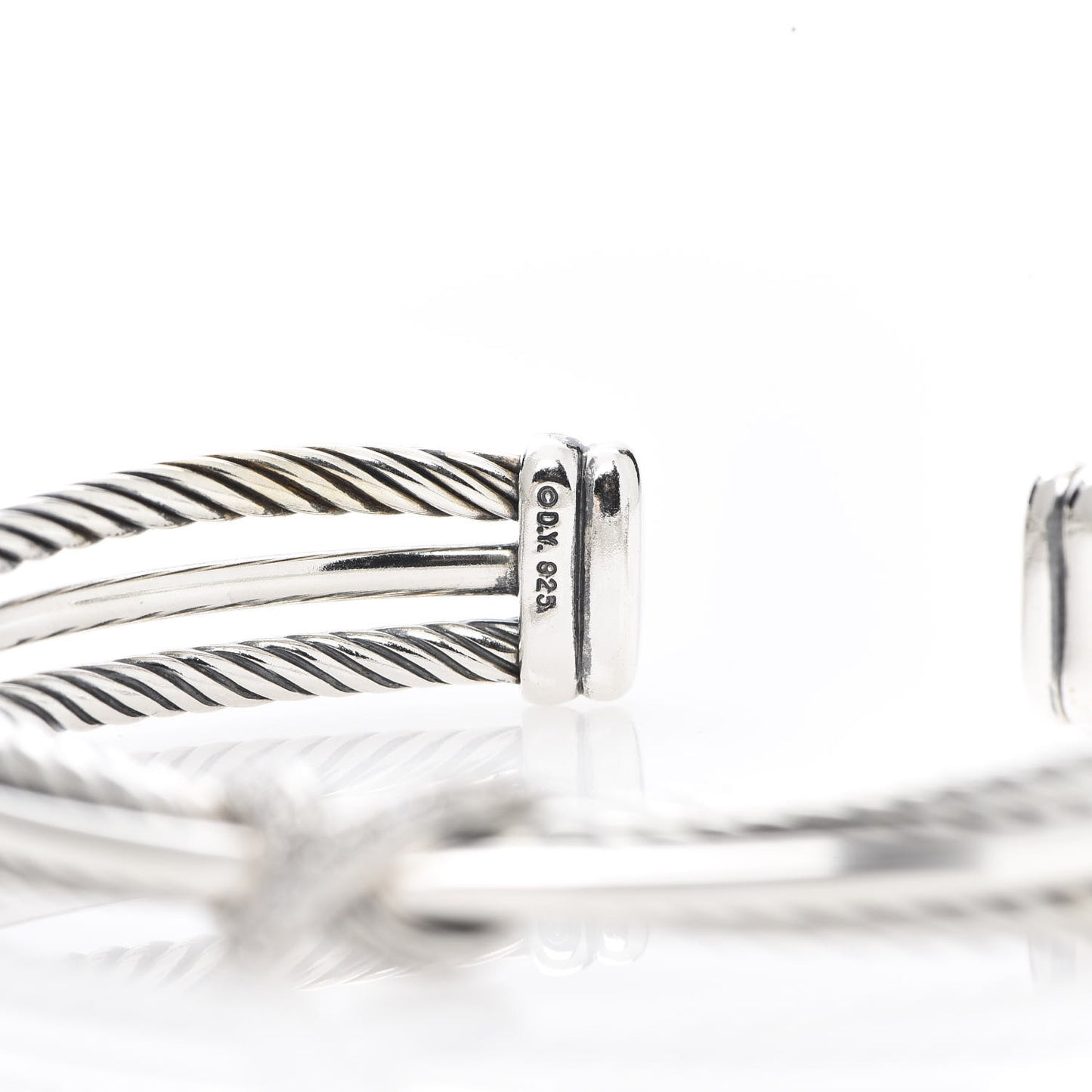 Sterling Silver Diamond 7mm Crossover X Bracelet