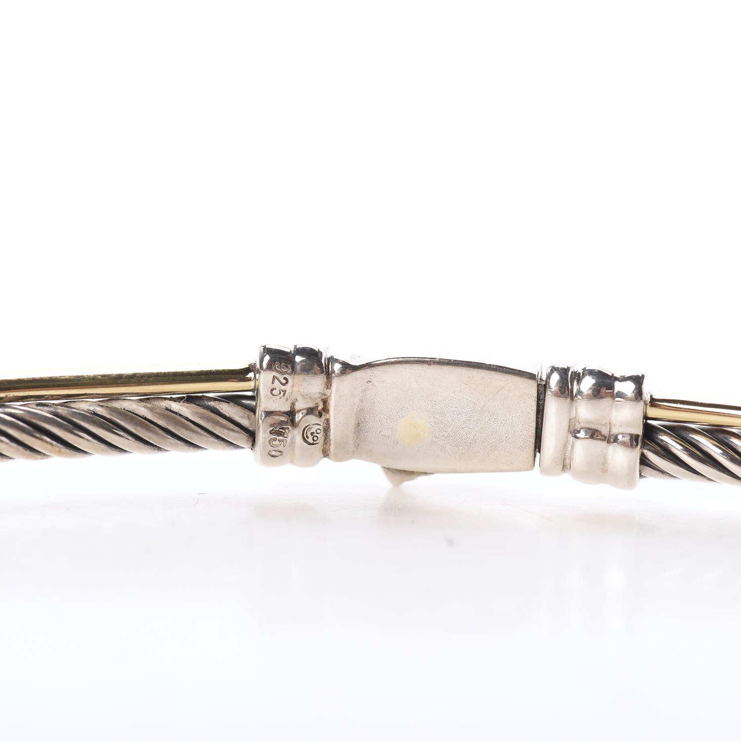 David Yurman Sterling Silver 18K Yellow Gold Crossover Cable Choker Necklace 4 of 4