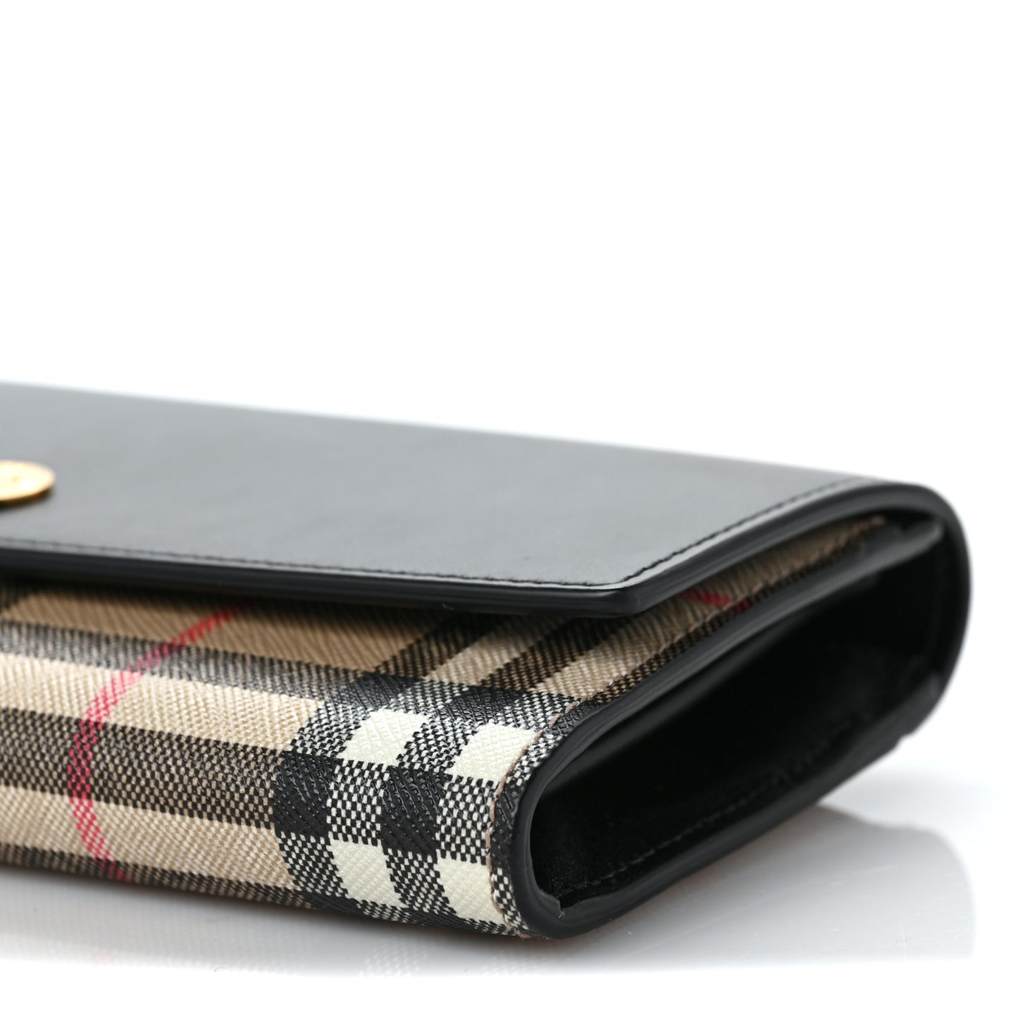 Vintage Check Calfskin Halton Wallet Black