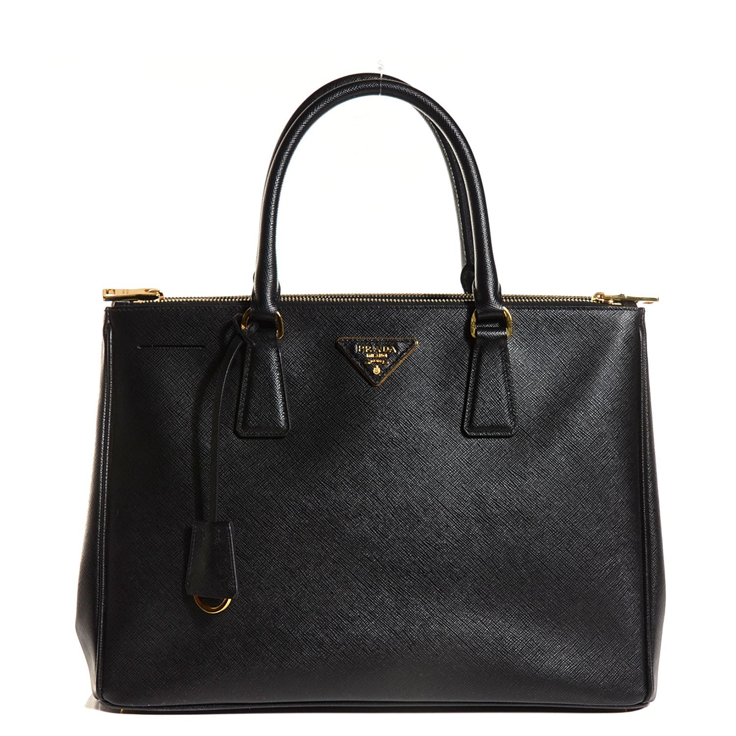 Prada Saffiano Lux Medium Double Zip Tote Nero Black 1 of 11