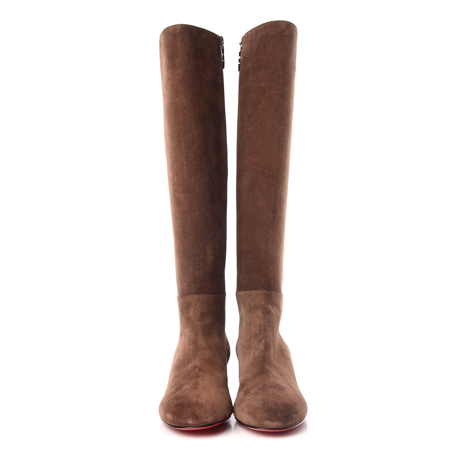 Christian Louboutin Veau Velours Liliboot 30 Tall Boots 40 Chatain 2 of 7