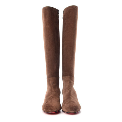 Christian Louboutin Veau Velours Liliboot 30 Tall Boots 40 Chatain 2 of 7