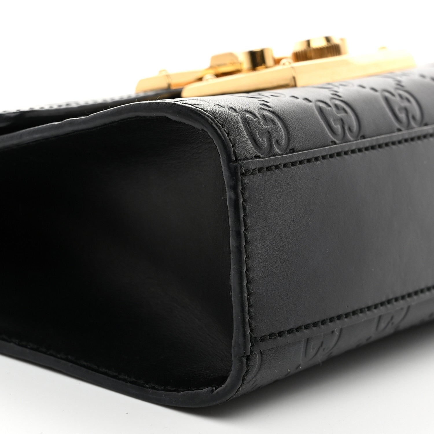 Gucci Guccissima Small Padlock Shoulder Bag Black 10 of 12