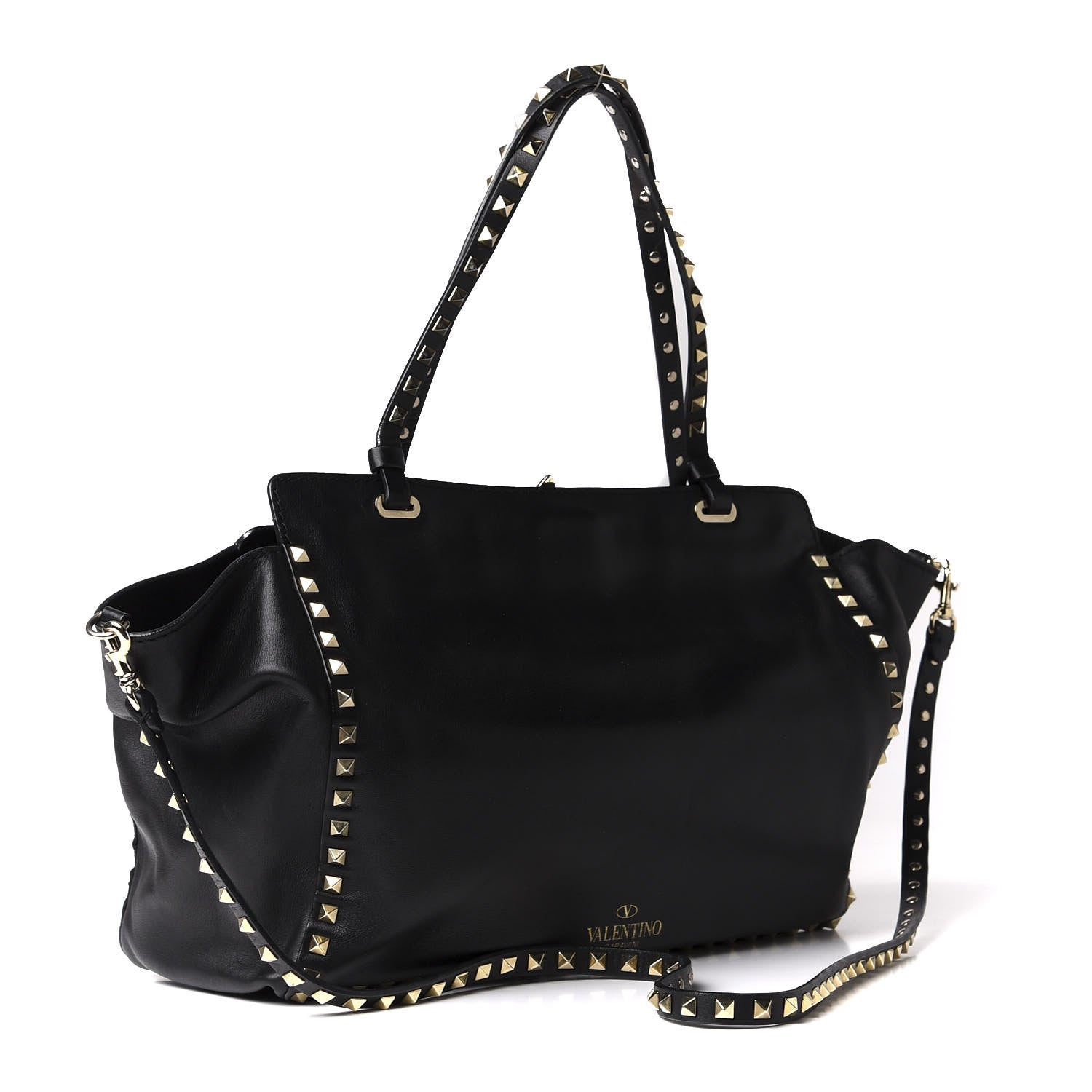 Valentino Garavani Vitello Medium Rockstud Tote Black 2 of 10