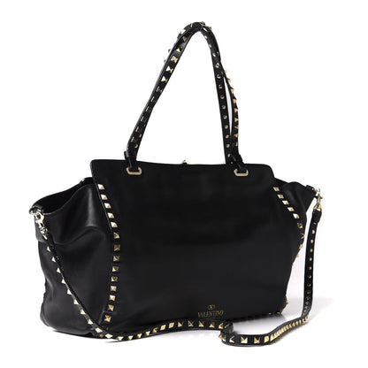Valentino Garavani Vitello Medium Rockstud Tote Black 2 of 10