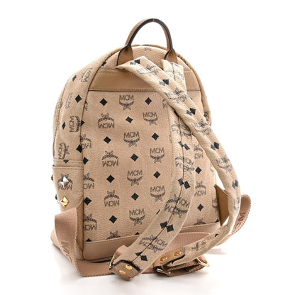 MCM Visetos Small Side Stud Stark Backpack Beige 3 of 9