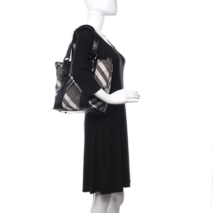Burberry Nylon Beat Check Small Victoria Tote Black 2 of 12