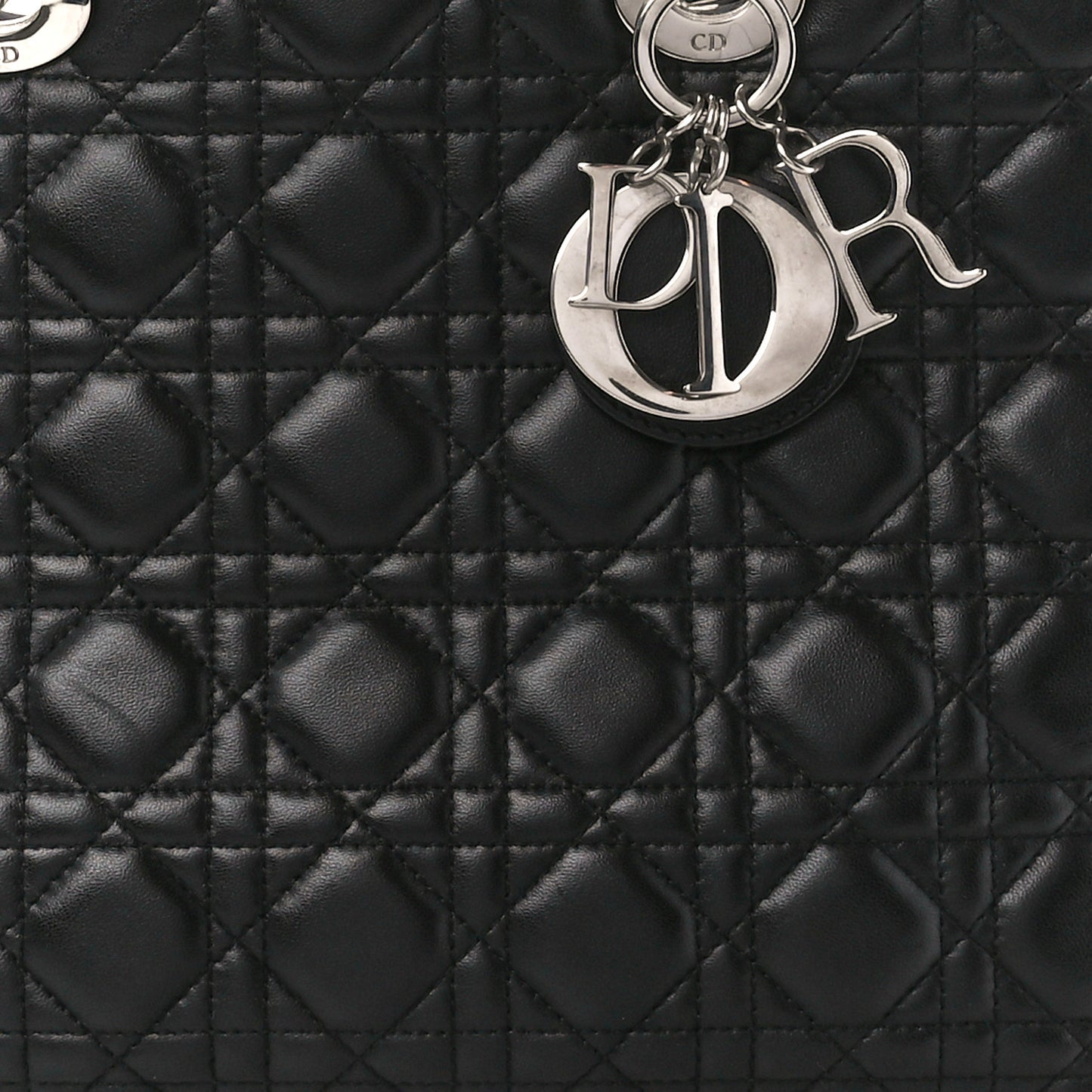 Lambskin Cannage Large Lady Dior Black