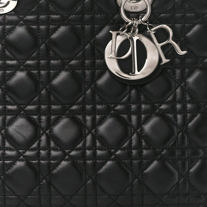 Christian Dior Lambskin Cannage Large Lady Dior Black 9 of 11