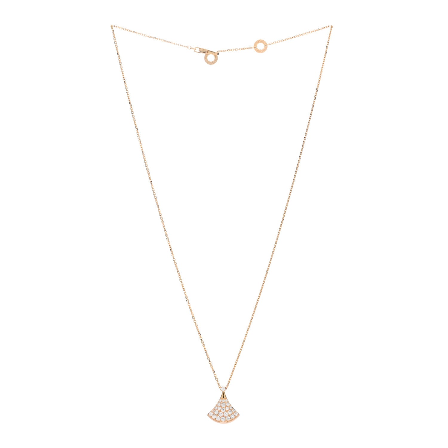 Bulgari 18K Rose Gold Diamond Divas' Dream Pave Pendant Necklace 2 of 4