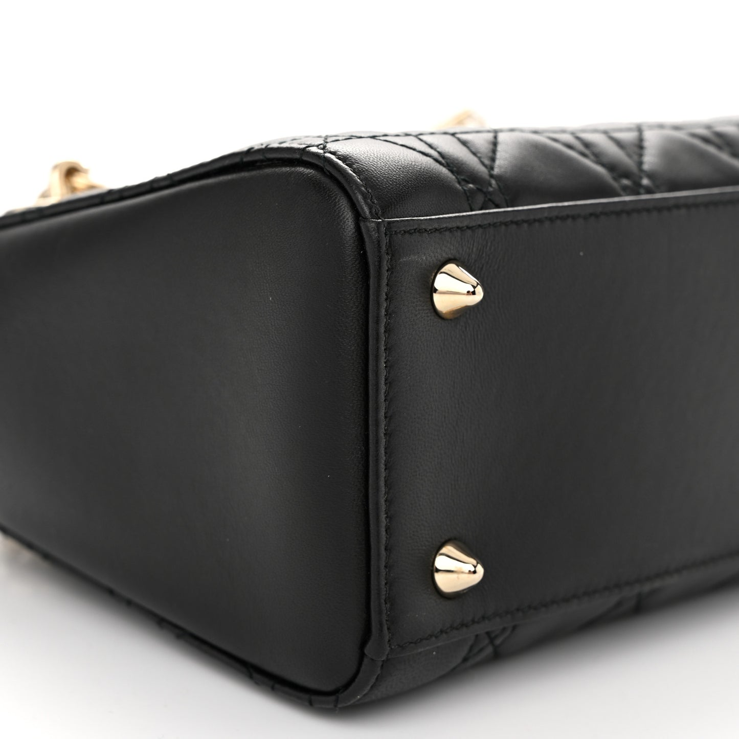 Lambskin Cannage Lady Dior Double Chain Bag Black