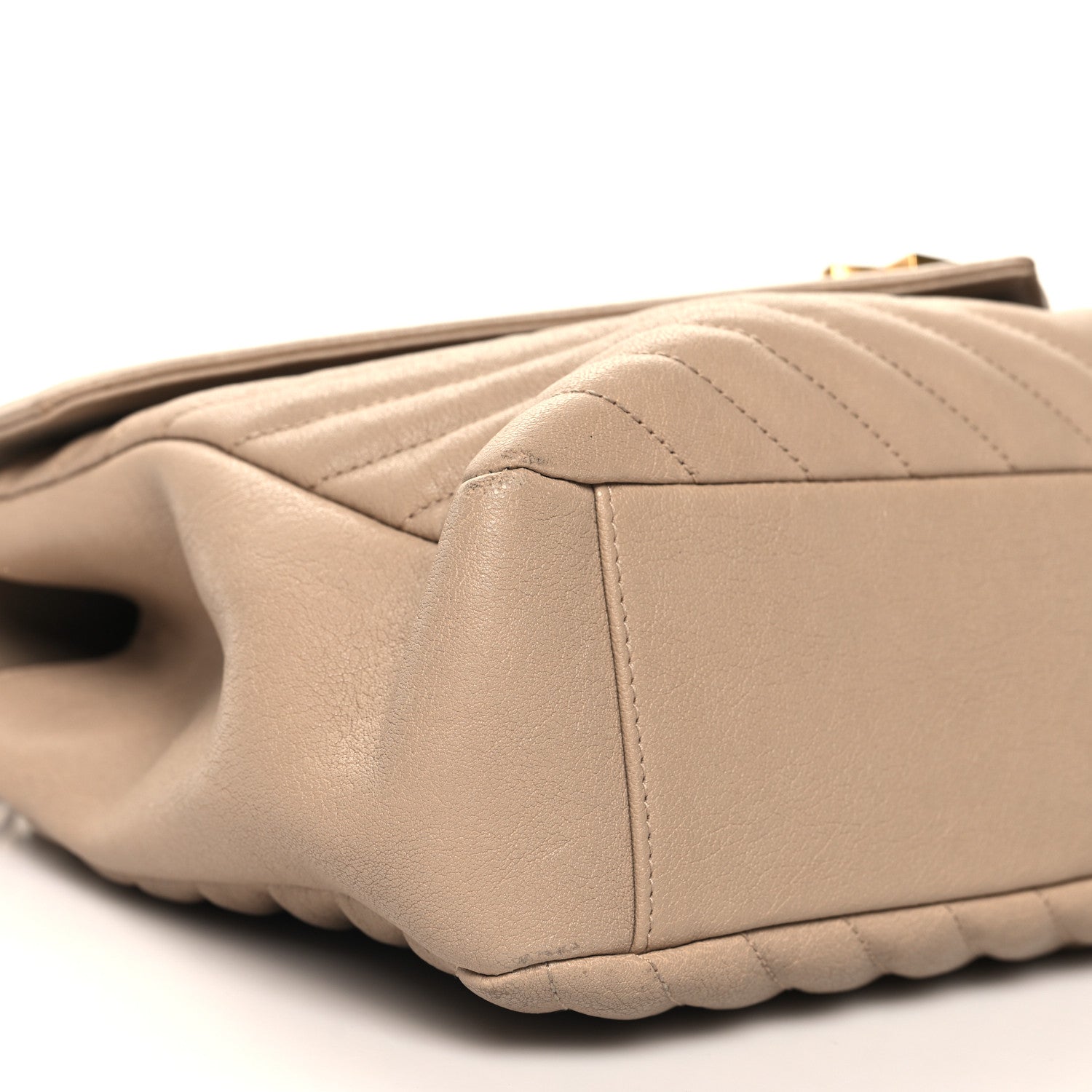 Saint Laurent Sheepskin Matelasse Chevron Monogram Large College Satchel Beige 9 of 11