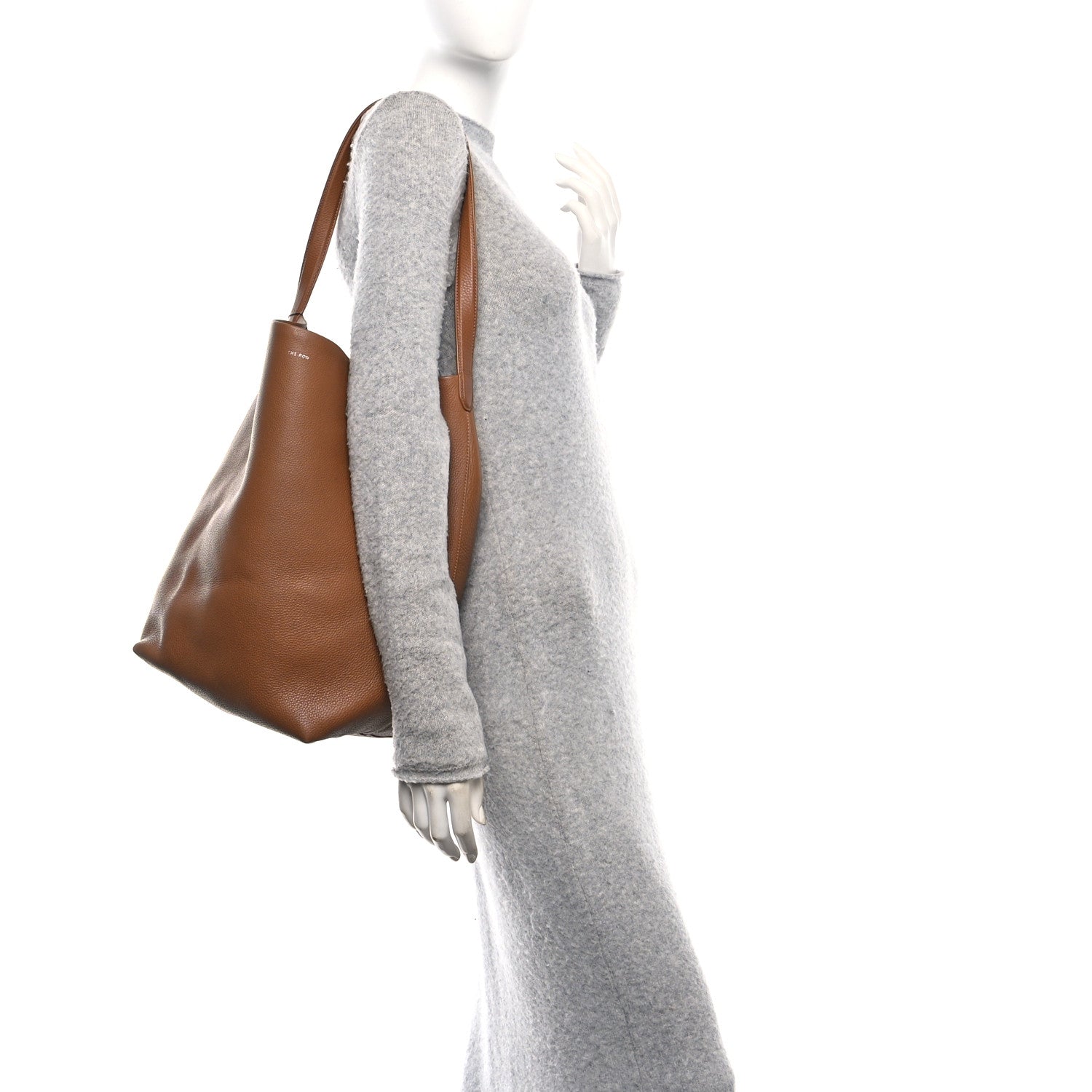 The Row Grained Calfskin Large N/S Park Tote Brown 2 of 10