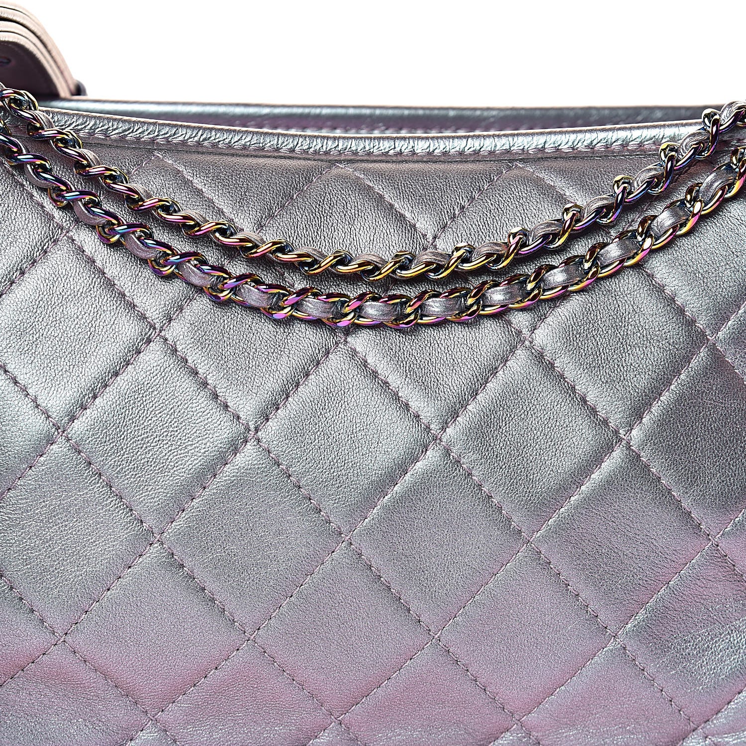 Chanel Iridescent Lambskin Calfskin Quilted Medium Gabrielle Hobo Light Purple 8 of 11