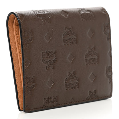 MCM Calfskin Ottomar Monogram Bi-Fold Wallet Black Beige 3 of 8