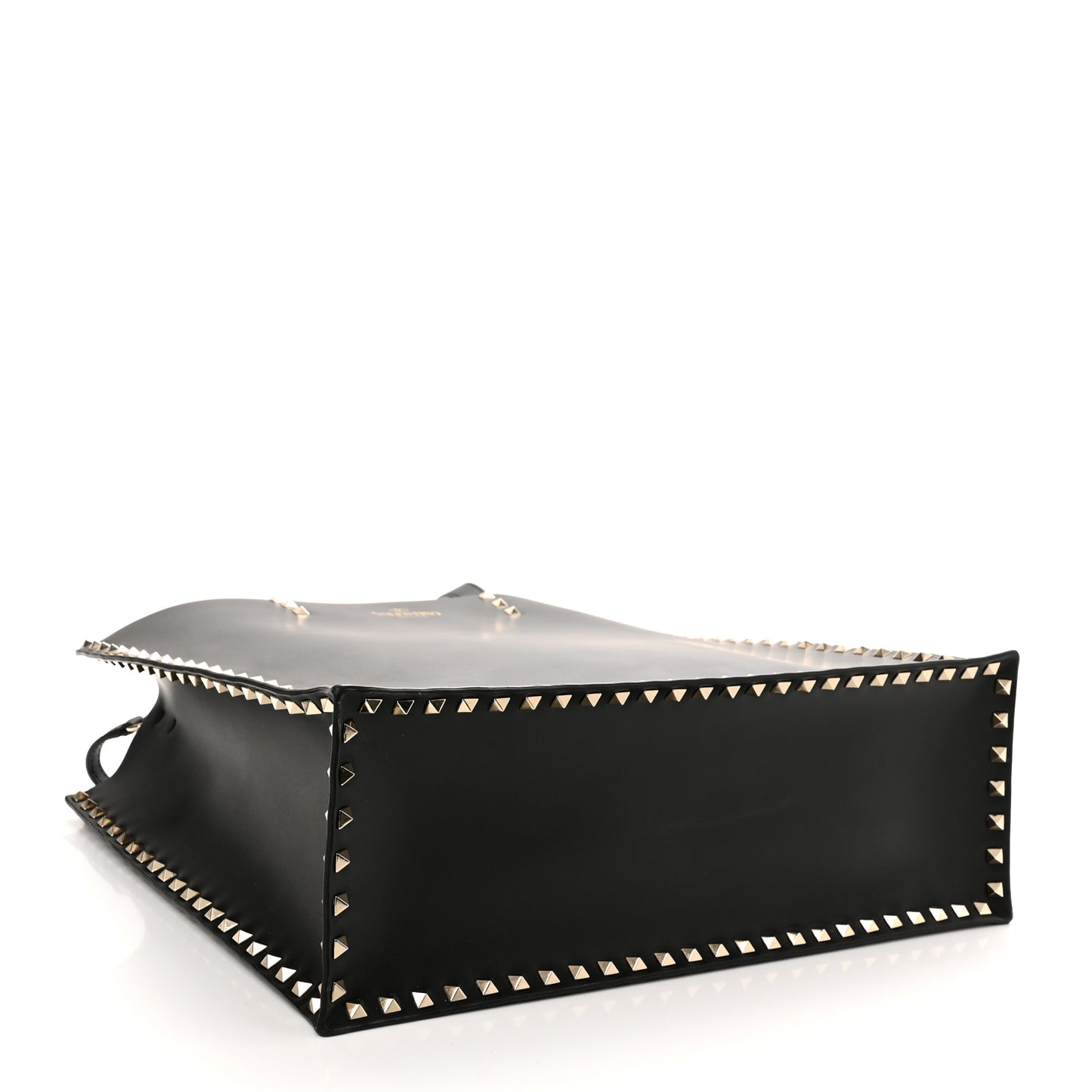 Calfskin Rockstud Vertical Tote Black
