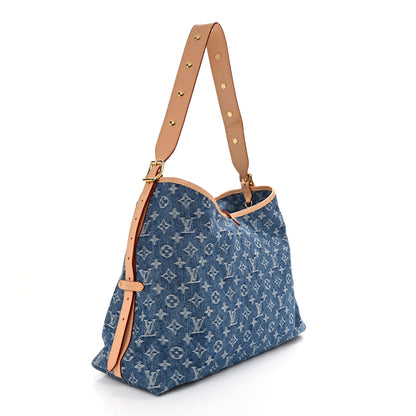 Louis Vuitton Monogram Denim CarryAll MM Blue 4 of 12