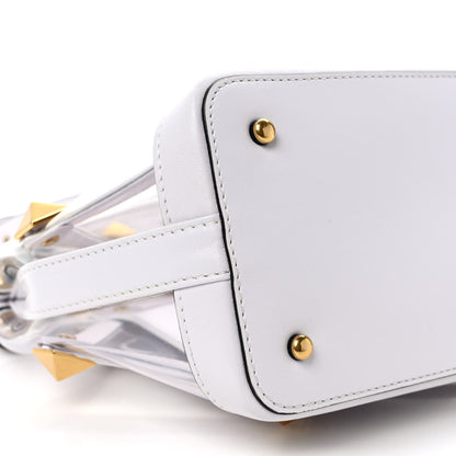 Valentino Garavani PVC Calfskin Small Roman Stud The Handle Bag Trasparente Optic White 7 of 8