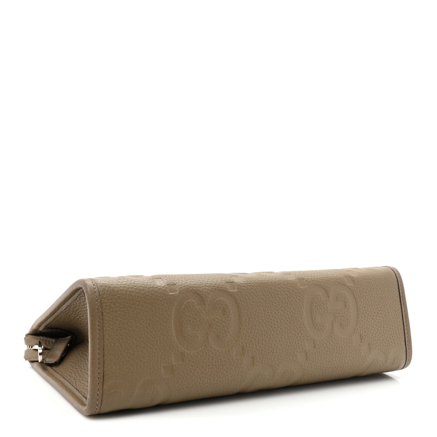 Gucci Piuma Calfskin Jumbo GG Embossed Pouch Good Taupe 4 of 13