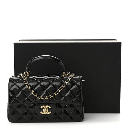 Chanel Patent Quilted Mini Top Handle Rectangular Flap Black 11 of 11