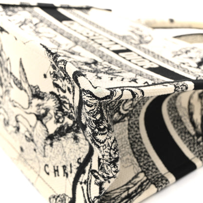 Christian Dior Canvas Embroidered Small Zodiac Toile De Jouy Book Tote Latte 11 of 15