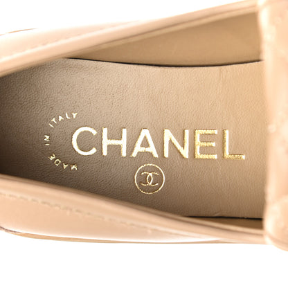 Chanel Lambskin Quilted CC Turnlock Loafers 36.5 Beige 7 of 9