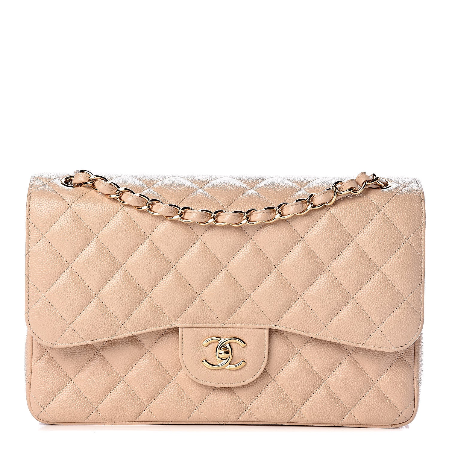 Chanel Caviar Quilted Jumbo Double Flap Beige Clair 1 of 10