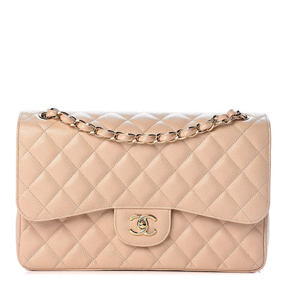 Chanel Caviar Quilted Jumbo Double Flap Beige Clair 1 of 10