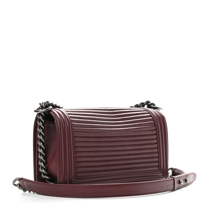 Chanel Calfskin Horizontal Quilted Medium Boy Flap Burgundy 1 of 10
