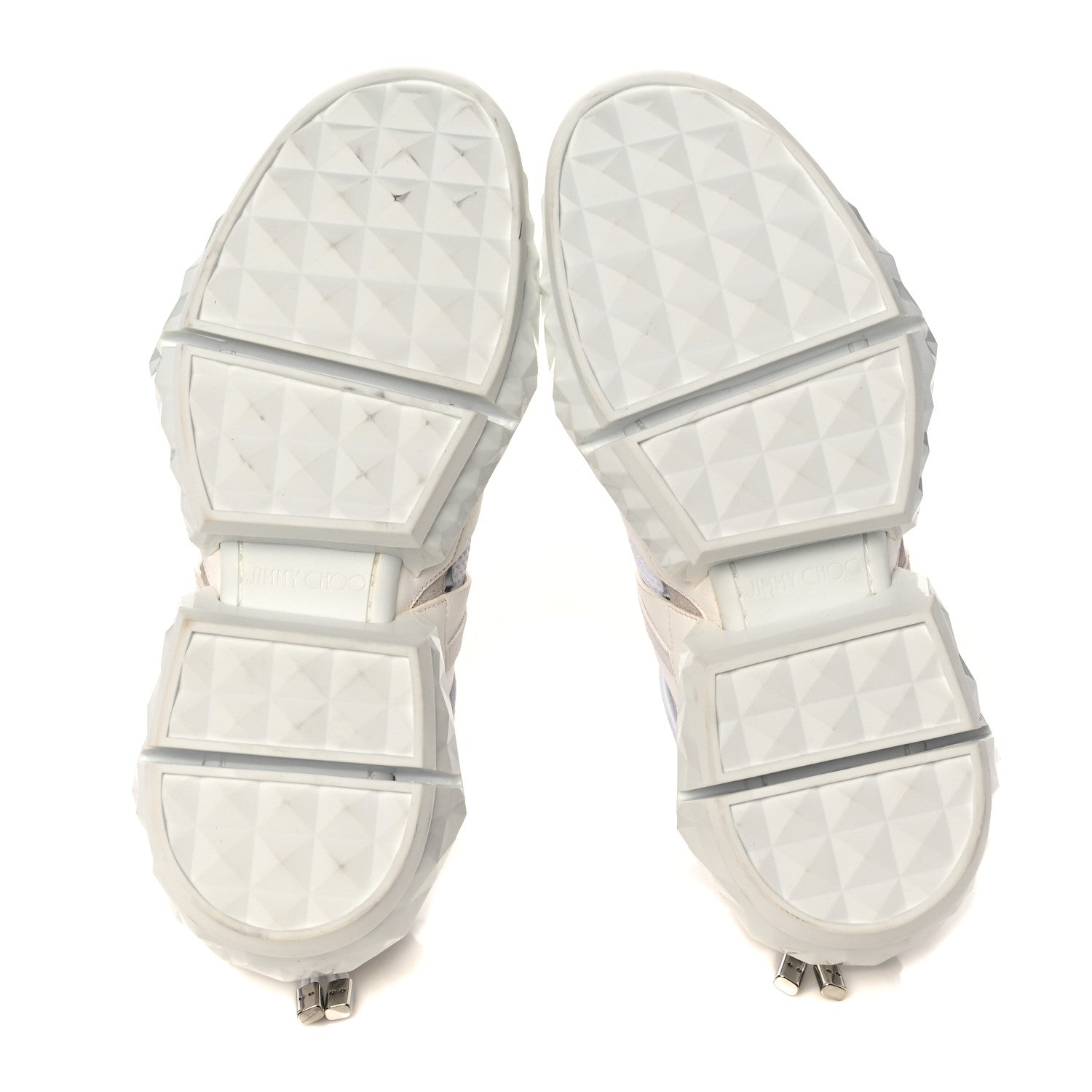 Jimmy Choo Calfskin Mesh Diamond F Low Top Sneaker 40.5 White Beige 5 of 9
