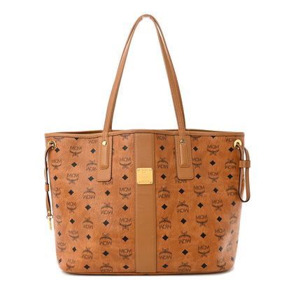 MCM Visetos Medium Liz Reversible Shopper Tote Cognac 1 of 9