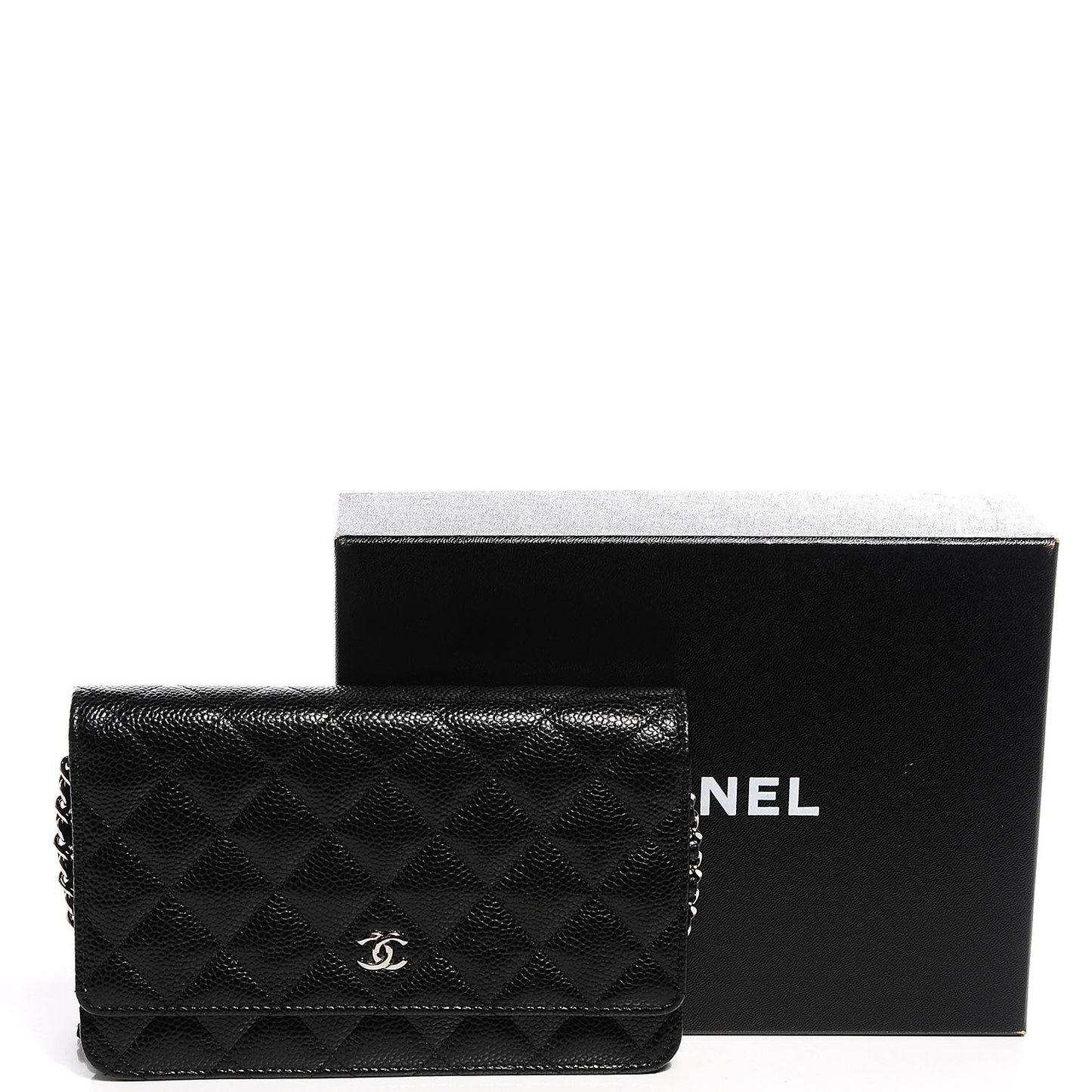 Caviar Quilted Wallet On Chain WOC Black